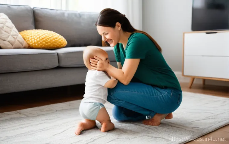 유아교육지도사 교육 심리학의 응용 - **Image Prompt: Empathetic Connection during Emotional Expression**
A warm and inviting indoor s...