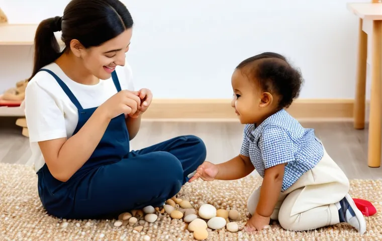 유아교육지도사 자격증 시험 합격을 위한 유용한 팁 - **Prompt:** A heartwarming scene inside a bright, modern Italian "asilo nido" (nursery school). A fe...