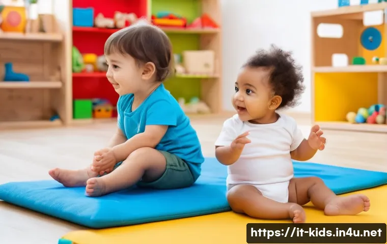 유아교육지도사 자격증 준비 시 필요한 체크리스트 - **Prompt:** A heartwarming scene inside a bright and colorful "asilo nido" (Italian nursery school) ...