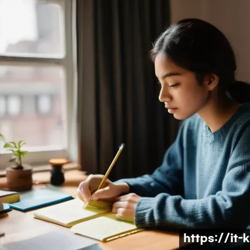 유아교육지도사 자격증 시험 준비를 위한 플래너 작성 - **Prompt:** A young woman, appearing to be in her early twenties, with a focused and determined expr...