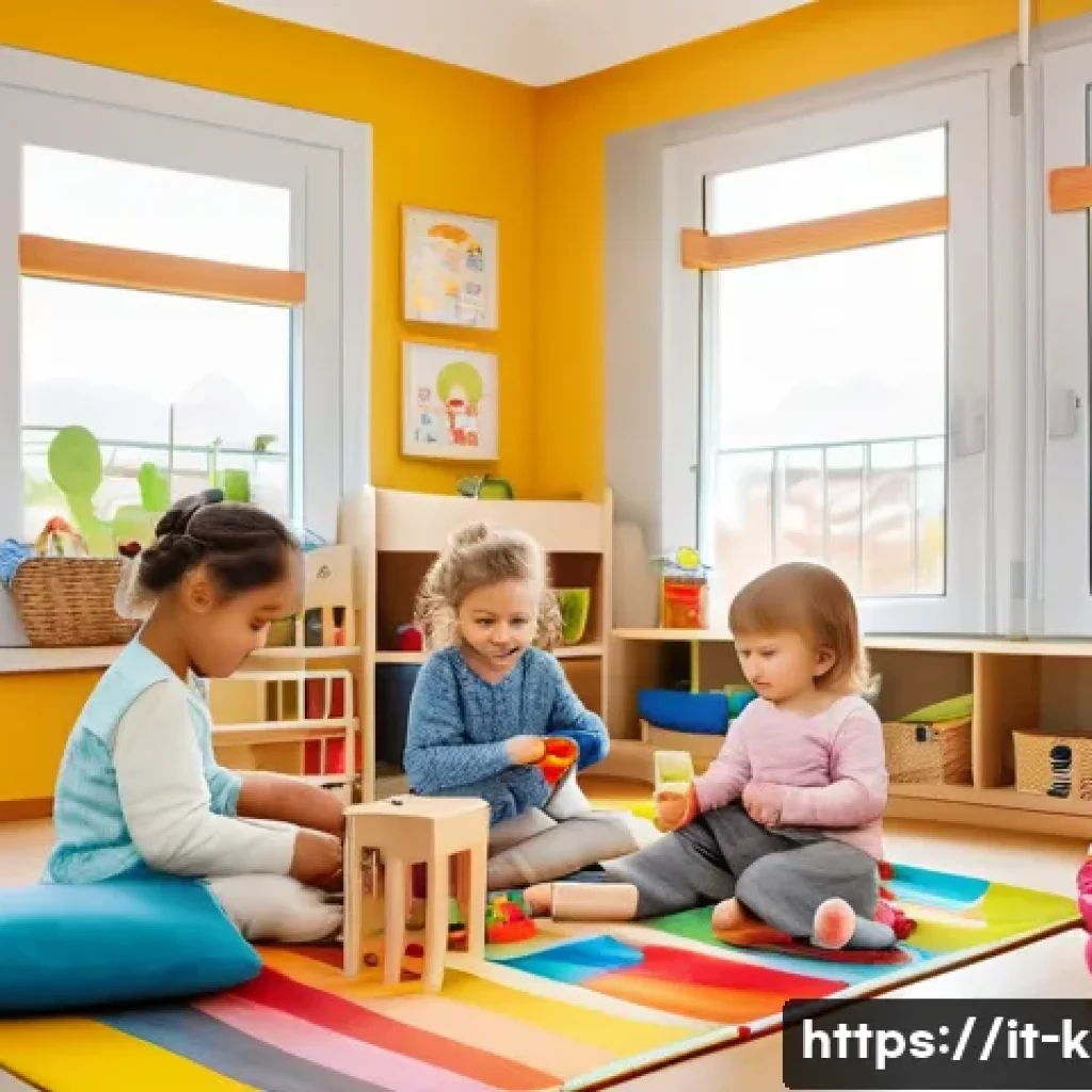 유아교육지도사 실무 중 가장 빈번한 질문 - A warm, inviting preschool classroom scene in Italy, showing a diverse group of toddlers wearing col...