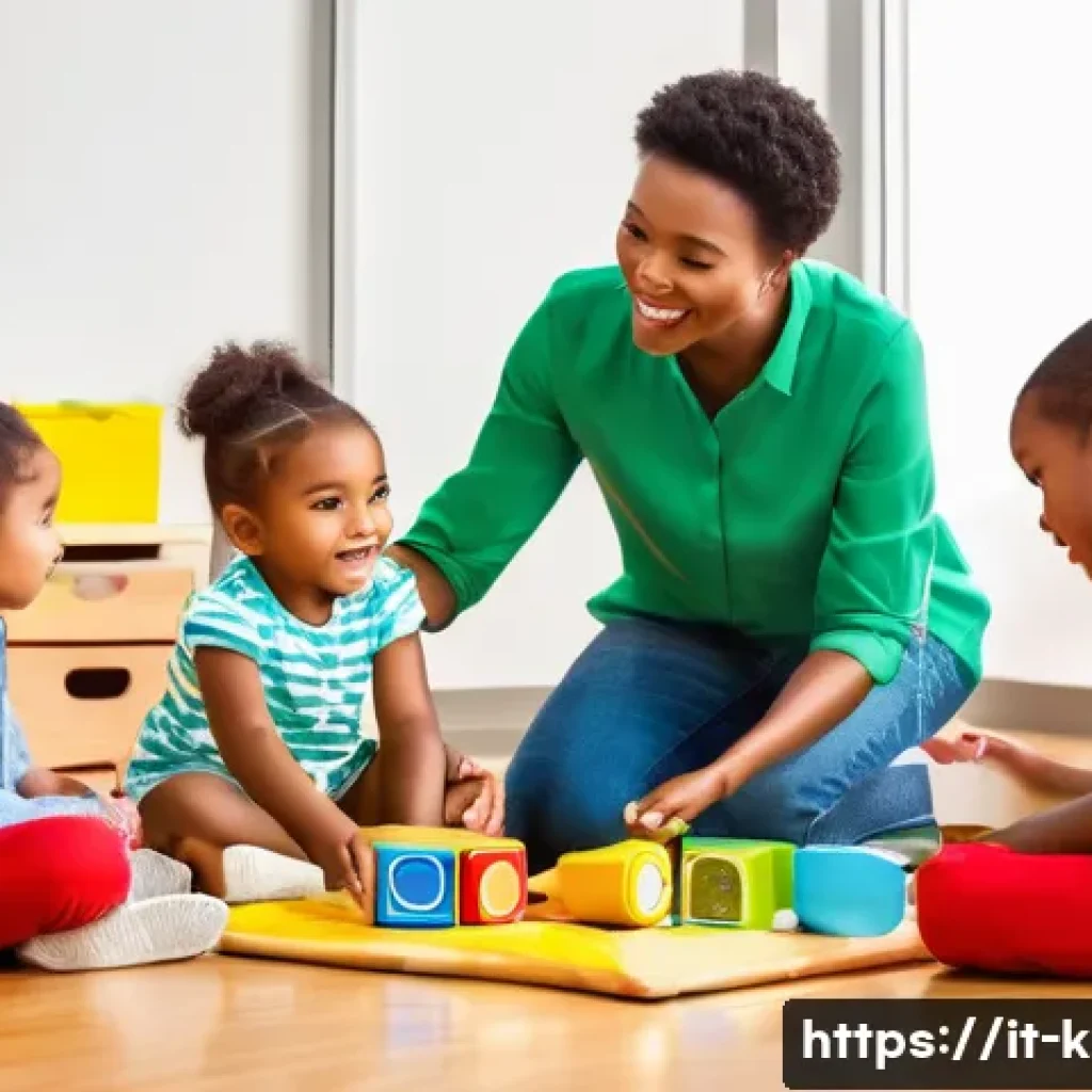 유아교육지도사 자격증 시험 필기와 실기의 차이점 - A diverse group of early childhood educators engaged in a lively role-playing simulation in a bright...