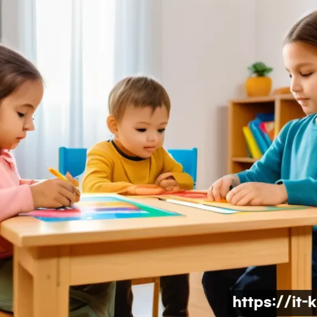 유아교육지도사 자격증 시험 과목별 난이도 분석 - A warm and inviting early childhood classroom scene in Italy, featuring children aged 3-5 wearing ca...