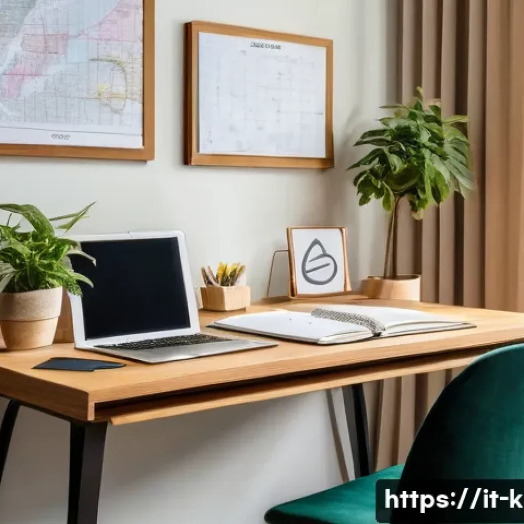 유아교육지도사 필기 시험 공부 플래너 - A cozy, well-organized study corner in a modern Italian apartment, featuring a tidy wooden desk with...