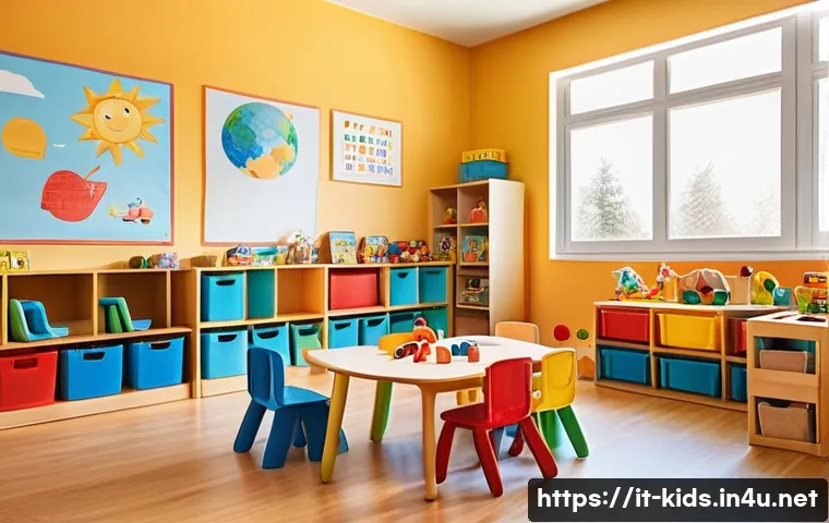 유아교육지도사 신입으로서 경력 목표 설정 - A warm, inviting early childhood classroom in an Italian preschool setting, featuring natural light ...