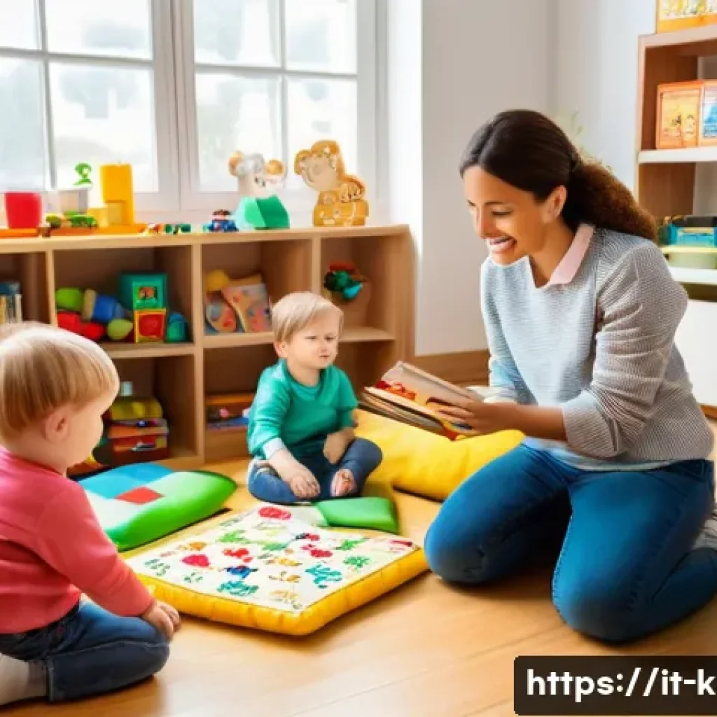 유아교육지도사 실기시험 대비 교육 자료 제작법 - A warm, well-organized early childhood education classroom in Italy, featuring colorful puzzle piece...