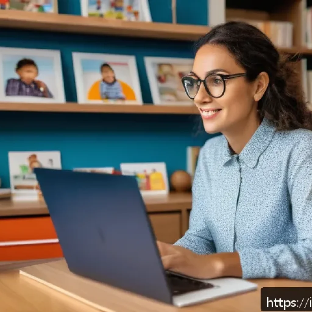 유아교육지도사 자격증 유지 조건 - A professional early childhood educator attending an online training session at home during the even...