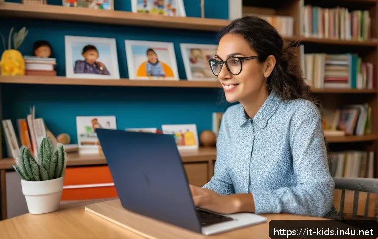 유아교육지도사 자격증 유지 조건 - A professional early childhood educator attending an online training session at home during the even...