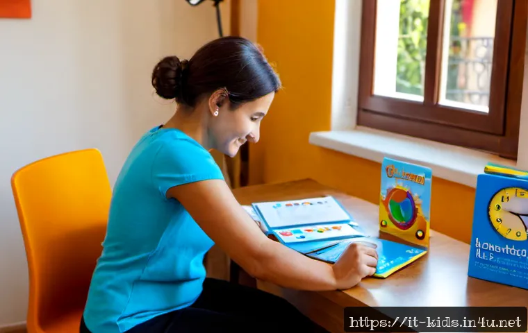 유아교육지도사 자격증 시험 FAQ 정리 - Photorealistic Italian early childhood education certification exam preparation scene, friendly fema...